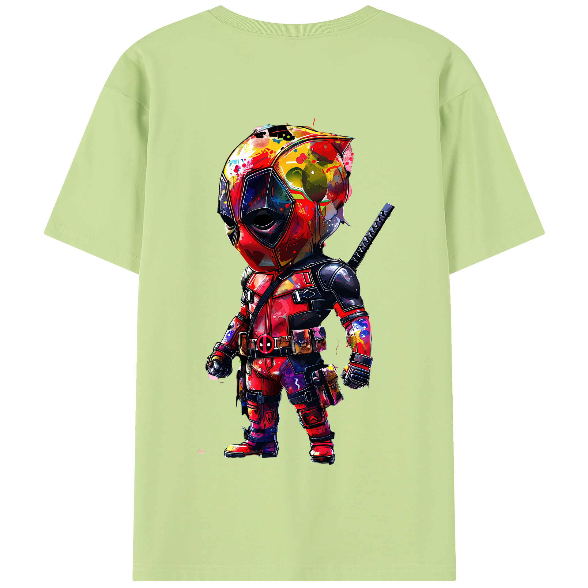 （画像用） Deadpool デッドプール 綿100％半袖Tシャツ（背面プリント）